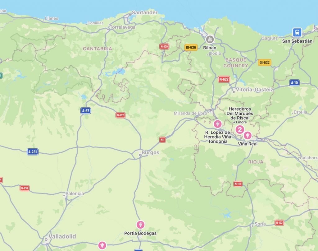 Wineries map