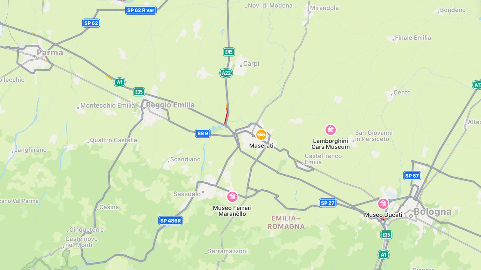 Map of Emilia Romagna